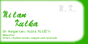 milan kulka business card